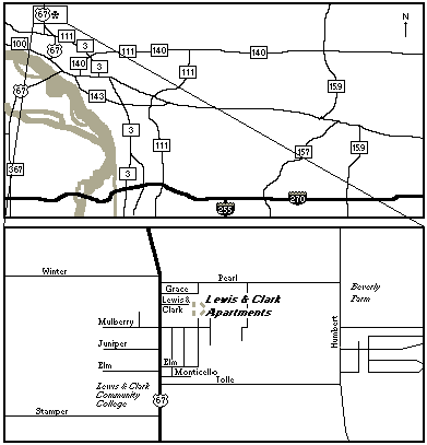 Map to Lewis & Clark