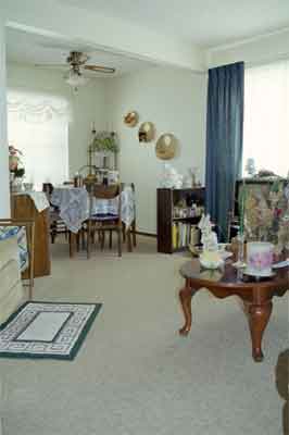 The living and dining rooms